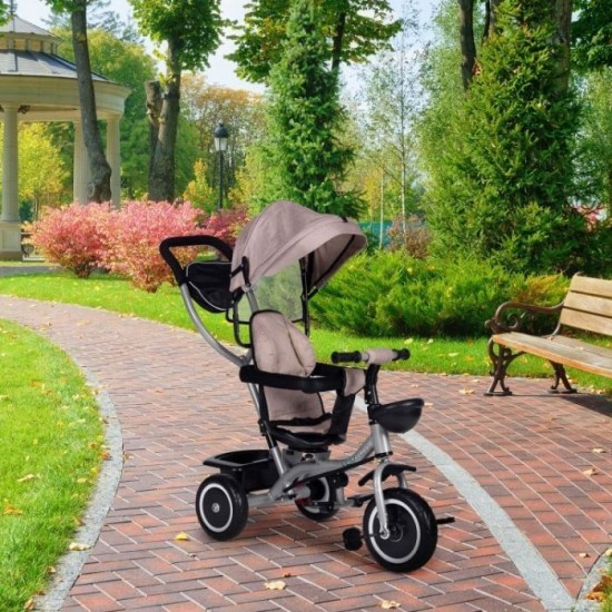 Tricicleta 2 in 1 pentru copii, scaun rotativ 360°, roti din spuma EVA, Ecotoys WQL-066-52 - Bej Tricicleta 2 in 1 pentru copii, scaun rotativ 360°, roti din spuma EVA, Ecotoys WQL-066-52 - Bej