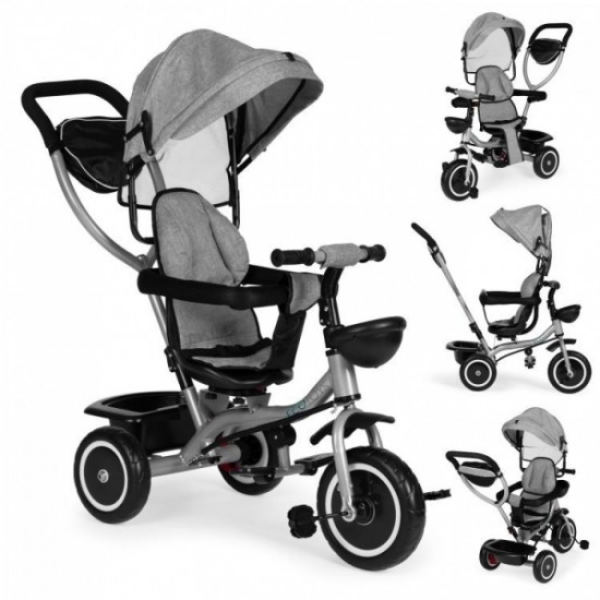 Tricicleta 2 in 1 pentru copii, scaun rotativ 360°, roti din spuma EVA, Ecotoys WQL-066-52 - Gri Tricicleta 2 in 1 pentru copii, scaun rotativ 360°, roti din spuma EVA, Ecotoys WQL-066-52 - Gri
