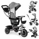 Tricicleta 2 in 1 pentru copii, scaun rotativ 360°, roti din spuma EVA, Ecotoys WQL-066-52 - Gri Tricicleta 2 in 1 pentru copii, scaun rotativ 360°, roti din spuma EVA, Ecotoys WQL-066-52 - Gri