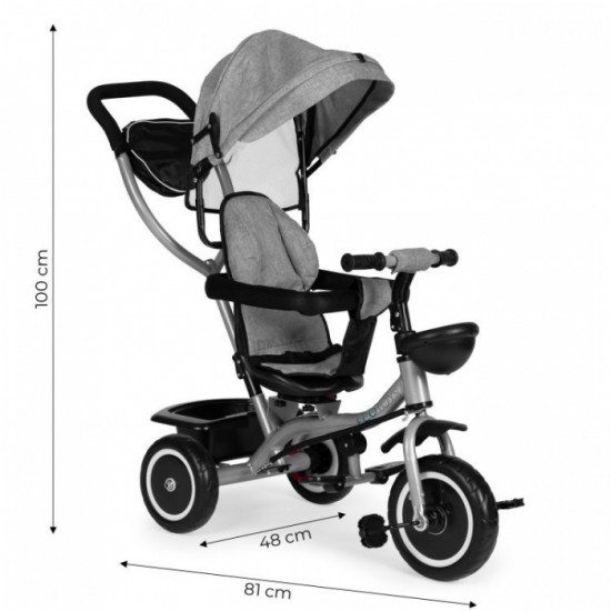 Tricicleta 2 in 1 pentru copii, scaun rotativ 360°, roti din spuma EVA, Ecotoys WQL-066-52 - Gri Tricicleta 2 in 1 pentru copii, scaun rotativ 360°, roti din spuma EVA, Ecotoys WQL-066-52 - Gri