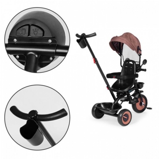 Tricicleta 3 in 1 pentru copii, scaun rotativ 360°, roti din spuma EVA, Ecotoys WQL-066-51 - Bej Tricicleta 3 in 1 pentru copii, scaun rotativ 360°, roti din spuma EVA, Ecotoys WQL-066-51 - Bej
