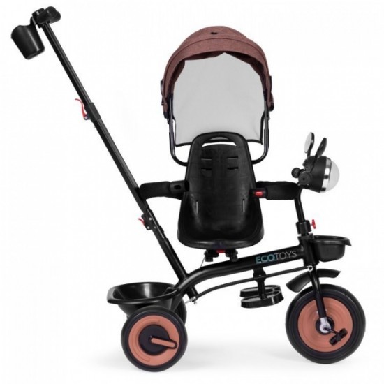 Tricicleta 3 in 1 pentru copii, scaun rotativ 360°, roti din spuma EVA, Ecotoys WQL-066-51 - Bej Tricicleta 3 in 1 pentru copii, scaun rotativ 360°, roti din spuma EVA, Ecotoys WQL-066-51 - Bej