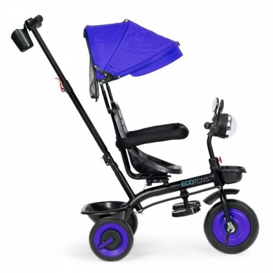 Tricicleta 3 in 1 pentru copii, scaun rotativ 360°, roti din spuma EVA, Ecotoys WQL-066-51 - Albastru Tricicleta 3 in 1 pentru copii, scaun rotativ 360°, roti din spuma EVA, Ecotoys WQL-066-51 - Albastru