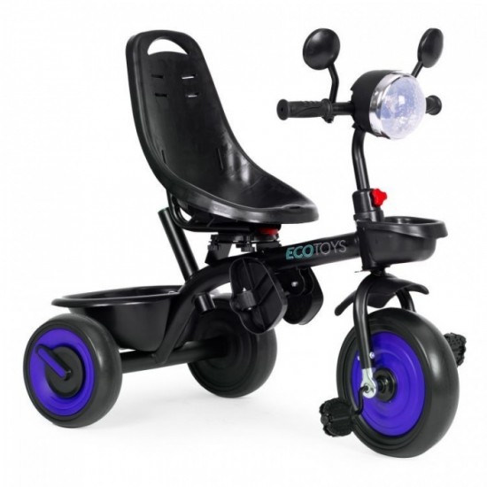 Tricicleta 3 in 1 pentru copii, scaun rotativ 360°, roti din spuma EVA, Ecotoys WQL-066-51 - Albastru Tricicleta 3 in 1 pentru copii, scaun rotativ 360°, roti din spuma EVA, Ecotoys WQL-066-51 - Albastru