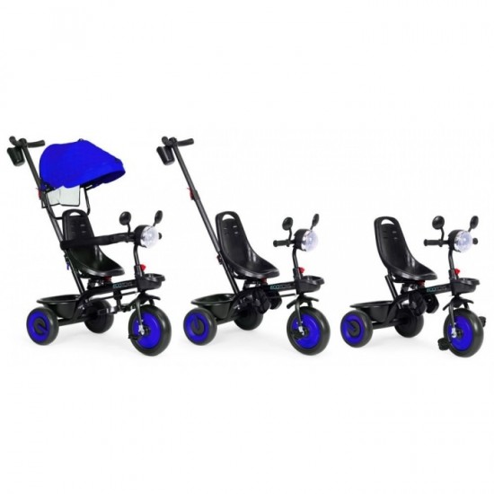 Tricicleta 3 in 1 pentru copii, scaun rotativ 360°, roti din spuma EVA, Ecotoys WQL-066-51 - Albastru Tricicleta 3 in 1 pentru copii, scaun rotativ 360°, roti din spuma EVA, Ecotoys WQL-066-51 - Albastru