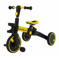 Tricicleta cu pedale 3 in 1 si roti din cauciuc SporTrike - Galben