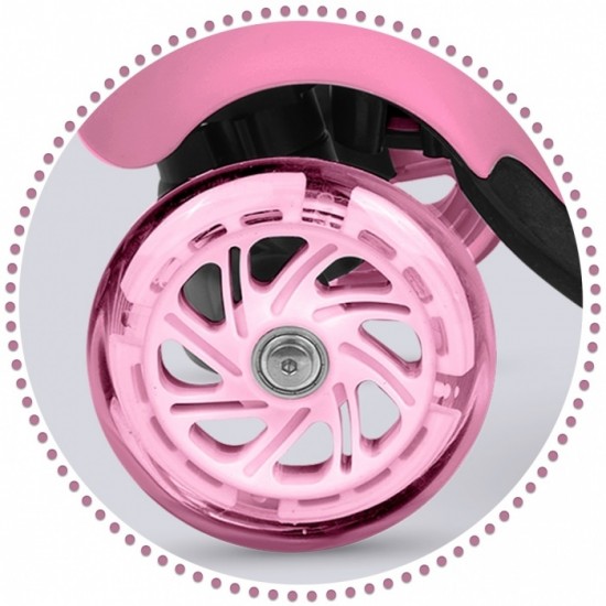 Trotineta 3 in 1 cu roti cu LED Ricokids Todi 765400 - Roz