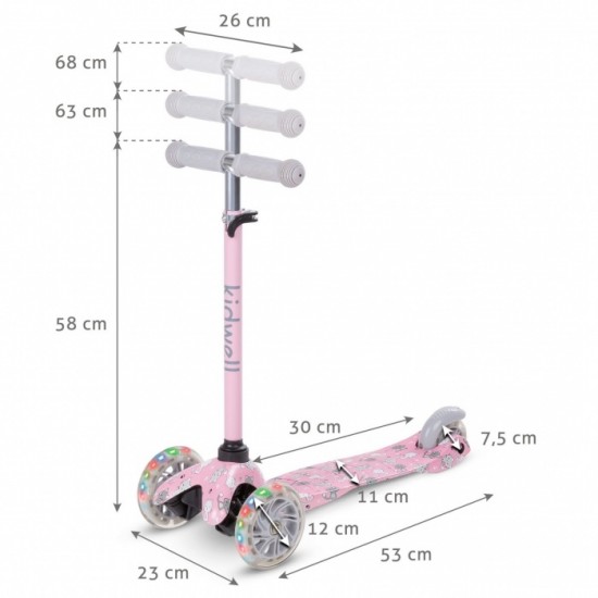 Trotineta Kidwell Uno Cats cu lumini LED