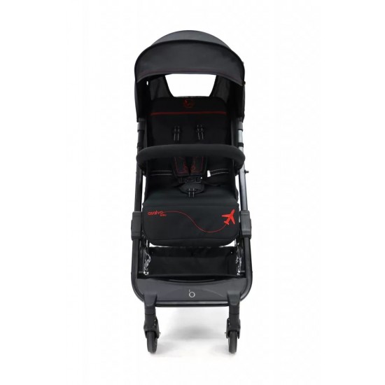 Carucior Asalvo sport, modul Troller-transport pe avion negru-rosu Carucior Asalvo sport, modul Troller-transport pe avion negru-rosu