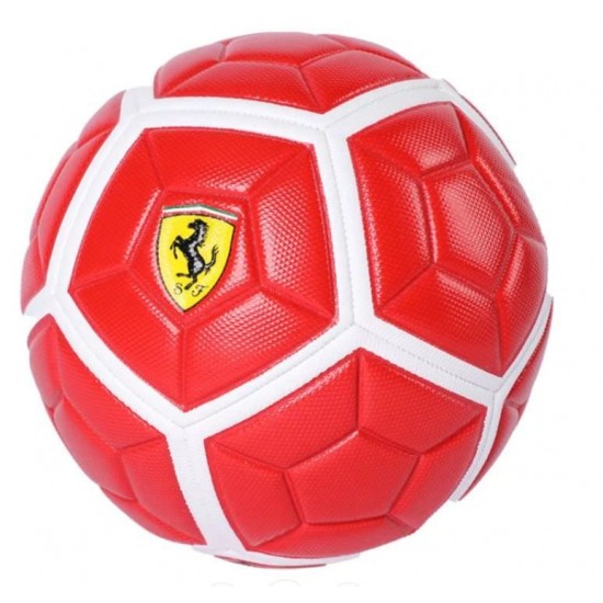 Mingie de fotbal Ferrari, marimea 5, rosu / alb