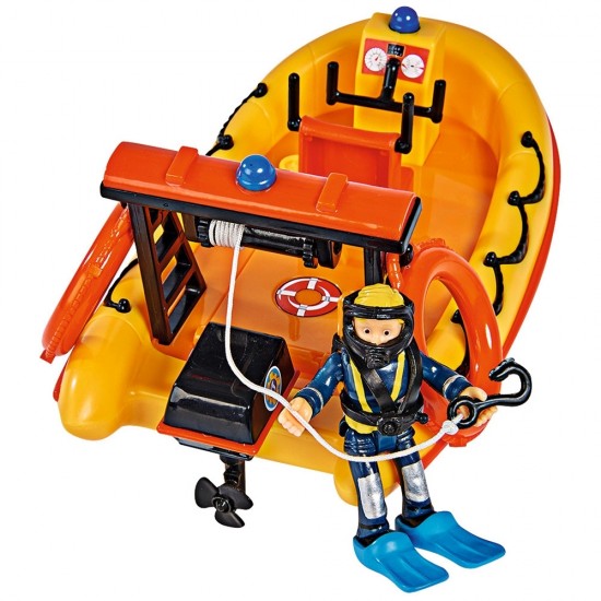 Barca Simba Fireman Sam Neptune 20 cm cu figurina si accesorii