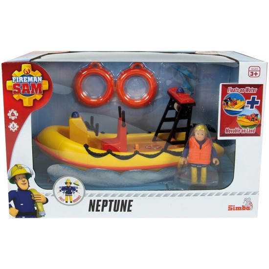 Barca Simba Fireman Sam Neptune 20 cm cu figurina si accesorii