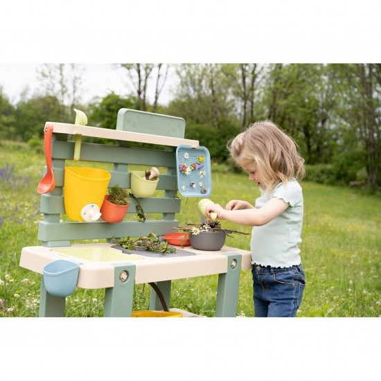 Bucatarie pentru copii Smoby Mud Kitchen cu 15 accesorii Bucatarie pentru copii Smoby Mud Kitchen cu 15 accesorii