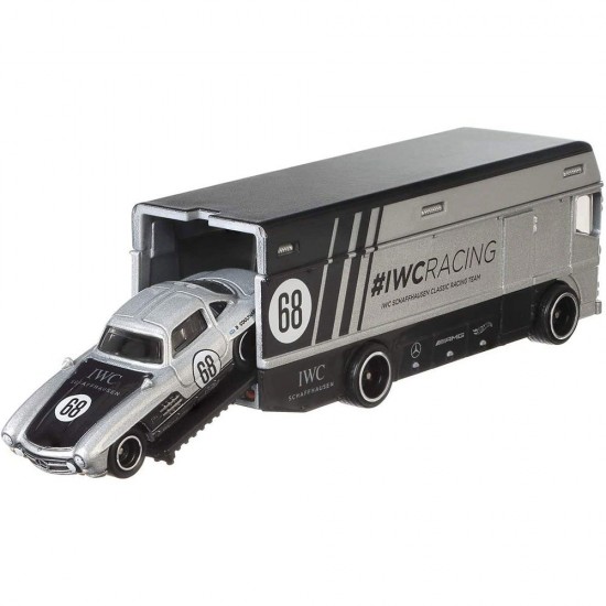 Camion Hot Wheels cu masina Mercedes-Benz 300 SL