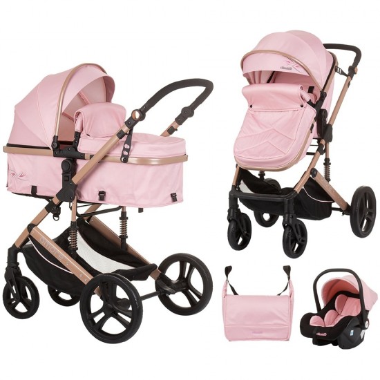 Carucior copii 3 in 1 Chipolino Amore Flamingo