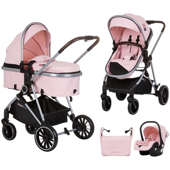 Carucior copii 3 in 1 Chipolino Aura Flamingo