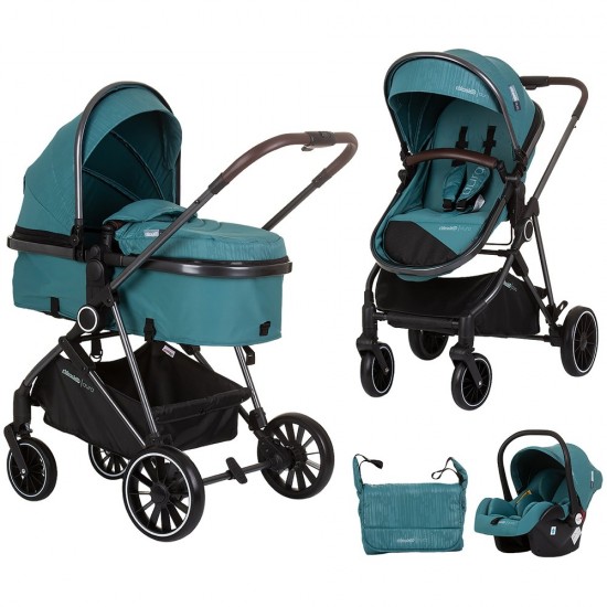 Carucior copii 3 in 1 Chipolino Aura Teal