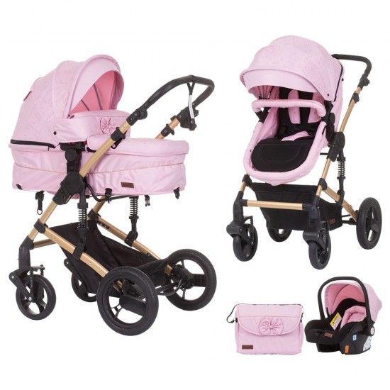 Carucior copii 3 in 1 Chipolino Camea Rose Water