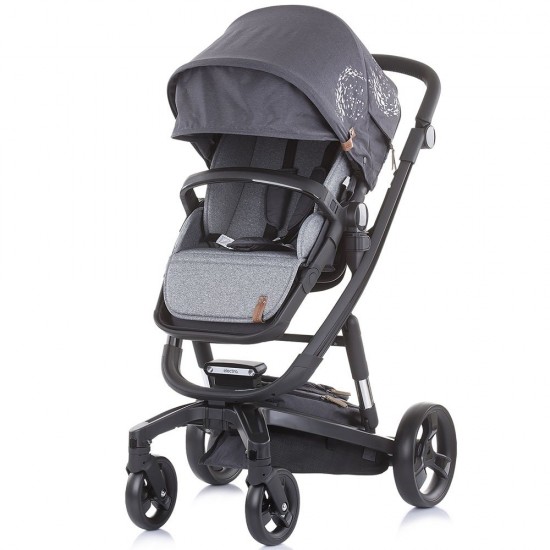 Carucior Chipolino Electra 3 in 1 Silver cu cadru negru