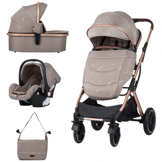 Carucior copii 3 in 1 Chipolino Zara Humus