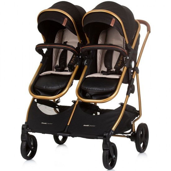 Carucior gemeni Chipolino Duo Smart 2 in 1 Obsidian Gold