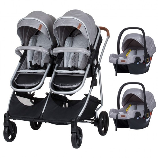 Carucior gemeni Chipolino Duo Smart 3 in 1 Anthracite