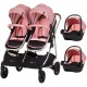 Carucior gemeni 3 in 1 Chipolino Duo Smart Flamingo