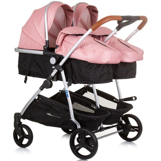 Carucior gemeni 3 in 1 Chipolino Duo Smart Flamingo