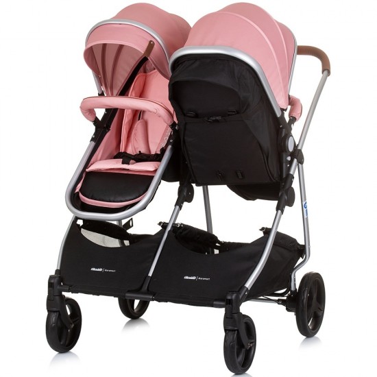 Carucior gemeni 3 in 1 Chipolino Duo Smart Flamingo