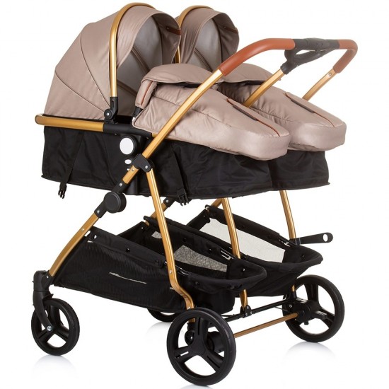 Carucior gemeni 3 in 1 Chipolino Duo Smart Golden Beige