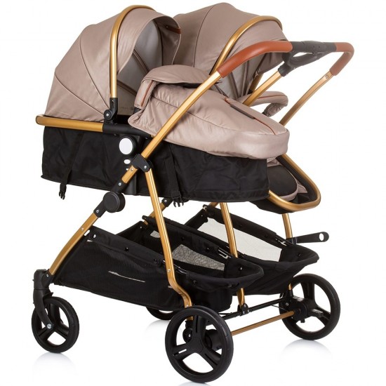 Carucior gemeni 3 in 1 Chipolino Duo Smart Golden Beige