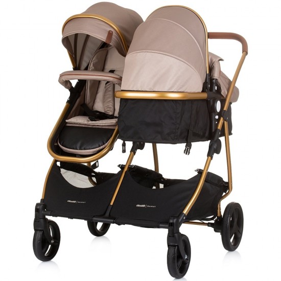 Carucior gemeni 3 in 1 Chipolino Duo Smart Golden Beige