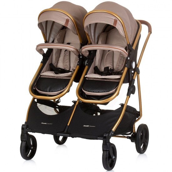 Carucior gemeni 3 in 1 Chipolino Duo Smart Golden Beige