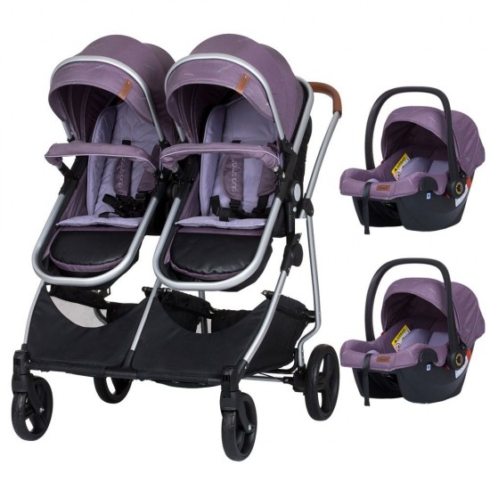 Carucior gemeni Chipolino Duo Smart 3 in 1 Lilac