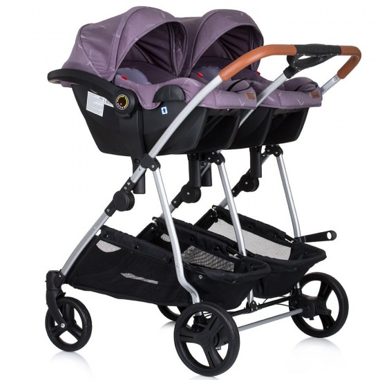 Carucior gemeni Chipolino Duo Smart 3 in 1 Lilac