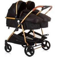 Carucior gemeni 3 in 1 Chipolino Duo Smart Obsidian Gold