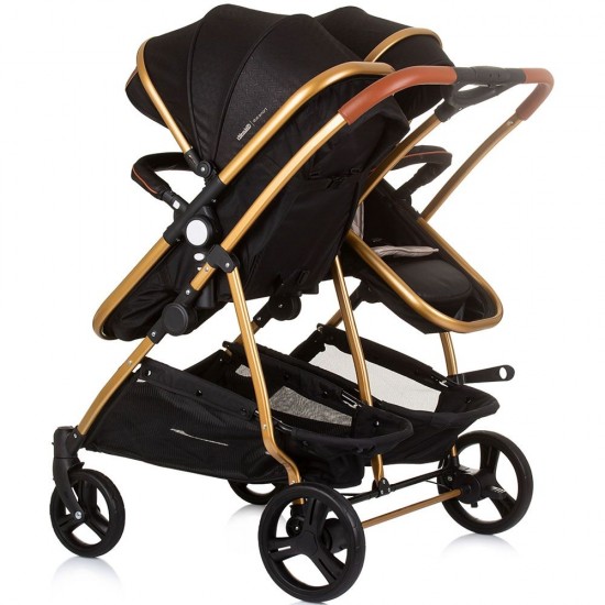 Carucior gemeni 3 in 1 Chipolino Duo Smart Obsidian Gold