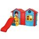 Casuta cu tobogan pentru copii Pilsan Double Happy House Blue