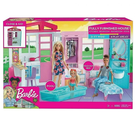 Casuta pentru papusi Barbie Mattel cu accesorii