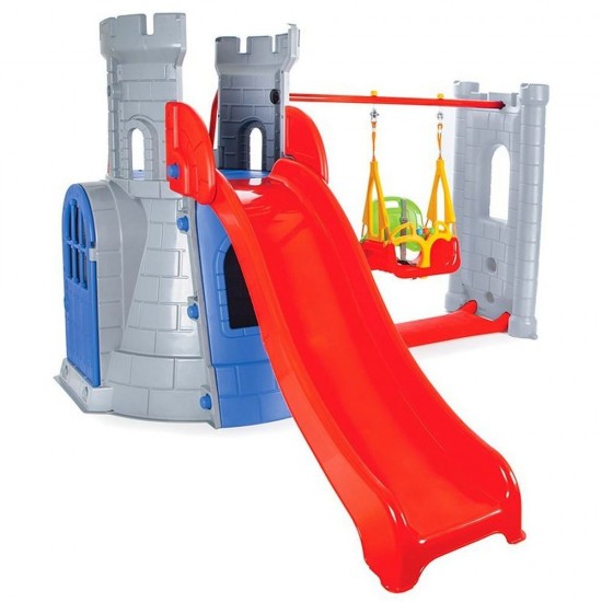 Centru de joaca Pilsan Castle Slide and Swing Set Grey