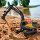 Excavator Dickie Toys Volvo Mining Excavator 60 cm cu telecomanda, lumini si sunete gri