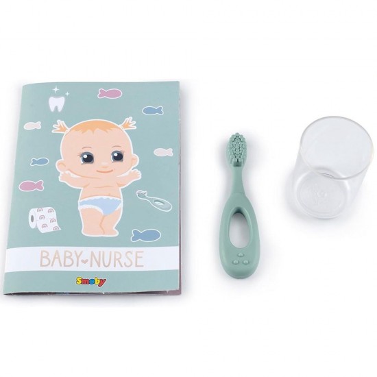 Jucarie Smoby Baby Nurse toaleta crem cu accesorii pentru papusi