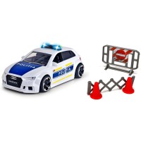 Masina de politie Dickie Toys Audi RS3 1:32 15 cm cu lumini, sunete si accesorii