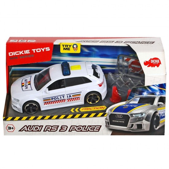 Masina de politie Dickie Toys Audi RS3 cu accesorii