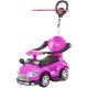 Masinuta de impins Chipolino Super Car Pink cu maner si copertina