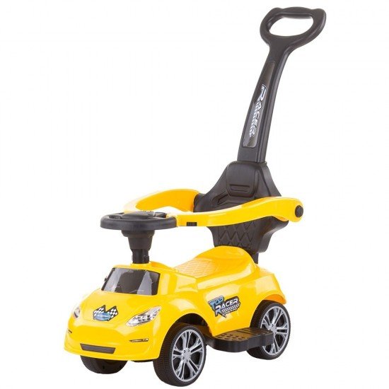 Masinuta de impins Chipolino Turbo Yellow cu maner