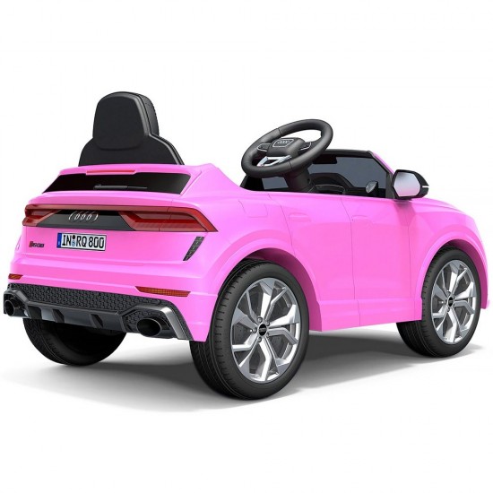 Masinuta electrica Chipolino Audi RS Q8 cu scaun din piele si roti EVA pink