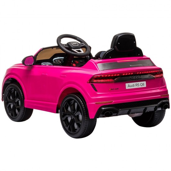 Masinuta electrica Chipolino Audi RS Q8 cu scaun din piele si roti EVA pink