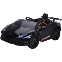 Masinuta electrica Chipolino Lamborghini Huracan Black cu scaun din piele ecologica si roti EVA