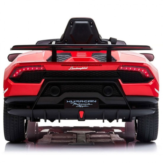 Masinuta electrica Chipolino Lamborghini Huracan Red cu scaun din piele ecologica si roti EVA